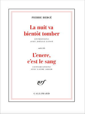 cover image of La Nuit va bientôt tomber suivi de L'encre, c'est le sang